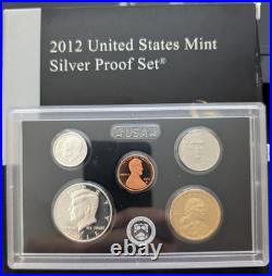 2012 US Mint Silver Proof Set 14 Coins Set (with 7 90% Silver Coins) withBox & COA