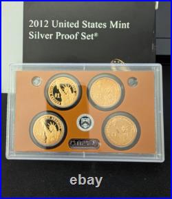 2012 US Mint Silver Proof Set 14 Coins Set (with 7 90% Silver Coins) withBox & COA
