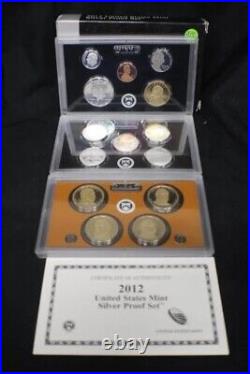 2012 U. S. Mint 14 Coin SILVER Proof Set WithBox & COA FREE SHIP