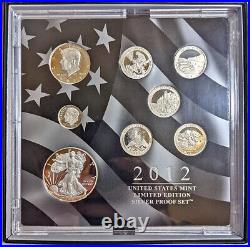 2012 U. S. Mint Limited Edition Silver Proof Set Box Slip Cover COA STOCK