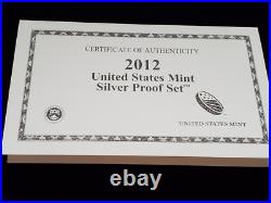 2012 U. S. Mint Silver Proof Set with Box and COA (Z-0122)