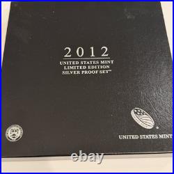 2012 United States Mint Limited Edition Silver Proof Set in Box with COA