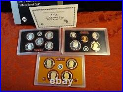 2012 United States Silver Proof Set with Box & COA Free S&H USA