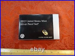 2012 United States Silver Proof Set with Box & COA Free S&H USA