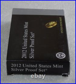 2012 United States U. S. Mint Silver Proof Set Box & Certificate of Authenticity