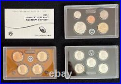 2013 & 2014 US Mint Silver Proof Sets with Boxes and COAs