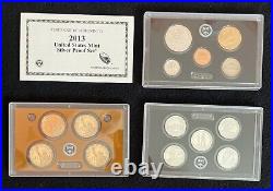 2013 & 2014 US Mint Silver Proof Sets with Boxes and COAs