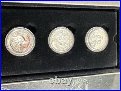 2013 Australia 3 x 1 oz Silver Proof High Relief Collection in Collection Box
