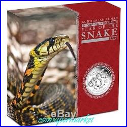 2013 Australia Lunar Year Of Snake 5oz Silver Proof Coin Mintage 5000 COA & Box