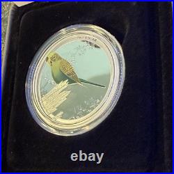 2013 Birds of Australia Budgerigar 1/2 oz Silver Proof. 999 Coin with Box & COA