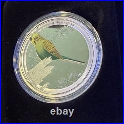 2013 Birds of Australia Budgerigar 1/2 oz Silver Proof. 999 Coin with Box & COA