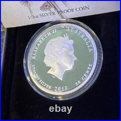 2013 Birds of Australia Budgerigar 1/2 oz Silver Proof. 999 Coin with Box & COA