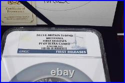 2013 Britannia First Strike 5oz Silver Proof Ultra Cameo NGC Slab BOX + COA