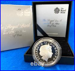 2013 Britannia UK The Royal Birth 5 Pounds Silver Proof 1 Oz. Coin Box + COA