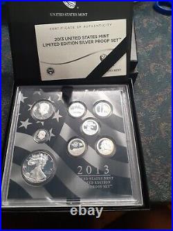 2013 Limited Edition Silver Proof Set 8 Coin with Box & COA