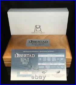 2013 Mexico Libertad BU & Proof PF 4 Coin Set with Statue in Wood Box with COA