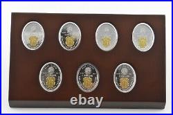 2013 Niue $1.999 Silver Proof With Gilding 7 Coin Set Box & COA 9448