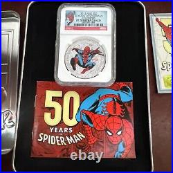 2013 Niue 50 Years of Spiderman Colorized 1 oz. 999 Fine Silver NGC PF70 Withbox 2013 Niue 50 Years of Spiderman Colorized 1 oz. 999 Fine Silver NGC PF70 Withbox