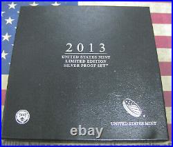 2013-S Limited Edition Silver US Mint Eight Coin Proof Set with Box and COA BINo