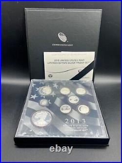 2013-S and W Limited Edition Silver US Mint Eight Coin Proof Set with Box and COA
