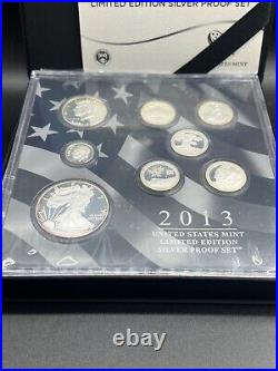 2013-S and W Limited Edition Silver US Mint Eight Coin Proof Set with Box and COA