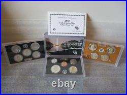 2013 Silver Proof Set Us Mint S & Coa + Original Outer Box