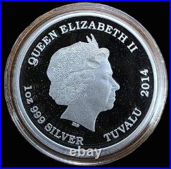 2013 Tuvalu $1 Mythical Creatures 1 oz 5-Coin Colorized Silver Proof Set withBox