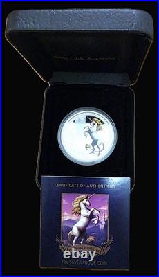 2013 Tuvalu $1 Mythical Creatures 1 oz 5-Coin Colorized Silver Proof Set withBox