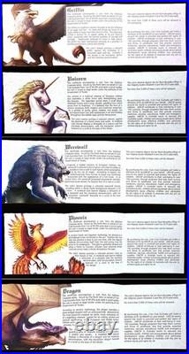 2013 Tuvalu $1 Mythical Creatures 1 oz 5-Coin Colorized Silver Proof Set withBox