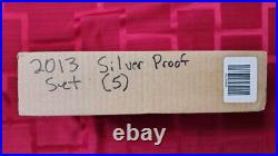 2013 US MINT SILVER PROOF SET 14 COINS (5) Sets In Mint Sealed Box