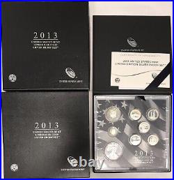 2013 US Mint Limited Edition Silver Proof Set 8 Coin with Box & COA