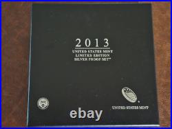 2013 US Mint Limited Edition Silver Proof Set 8 Coins with Box COA and Sleeve