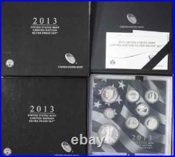 2013 US Mint Limited Edition Silver Proof Set withBox & COA OGP 8 Coins