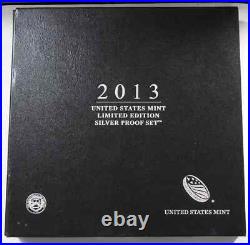 2013 US Mint Limited Edition Silver Proof Set withBox & COA OGP 8 Coins