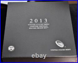 2013 U. S. Mint Limited Edition Silver Proof Set 8 Coins With Box & COA