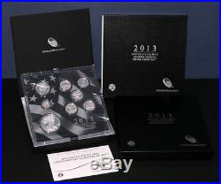 2013 U. S. Mint Limited Edition Silver Proof Set Box Slip Cover COA