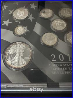 2013 U. S. Mint Limited Edition Silver Proof Set Box Slip Cover COA -TONED