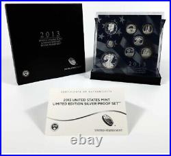 2013 U. S Mint Limited Edition Silver Proof Set OGP In Box With COA