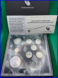 2013 United States Limited Edition Silver Proof Set With Box And Coa