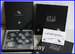 2013 United States Mint Limited Edition Silver Proof 8 Coin Set with Box + COA