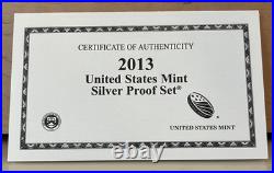 2013 United States Mint Silver Proof Set with Box & COA- Gem Cameo Beauties