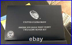 2013 W AMERICAN EAGLE REVERSE PROOF & ENHANCED 2 COIN WEST POINT SET WithBOX/COA