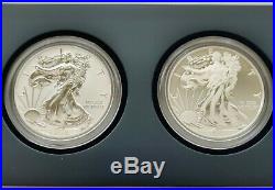 2013 W American Eagle Silver $ (2 coin) REVERSE PROOF Set with Mint Box & COA