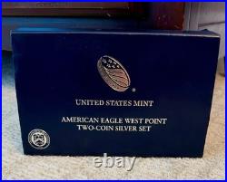 2013-W American Silver Eagle 2-Coin Set West Point Enhanced Reverse Proof Box