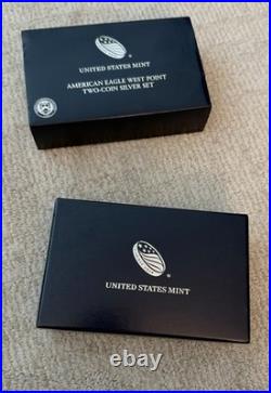 2013-W American Silver Eagle 2-Coin Set West Point Enhanced Reverse Proof Box