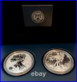 2013-W American Silver Eagle 2-Coin Set West Point Enhanced Reverse Proof Box