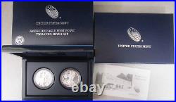 2013-W American Silver Eagle West Point 2-Coin Proof and Reverse Proof Box Set