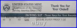 2013-W Proof $1 American Silver Eagle Coin Box GOP Certificate 100% to CHARITY