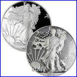 2013-W Reverse Proof & Enhanced Silver Eagle 2 Coin West Point Set With Box/COA
