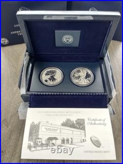 2013 W Reverse Proof & Enhanced Silver Eagle 2 Coin West Point Set with Box & COA